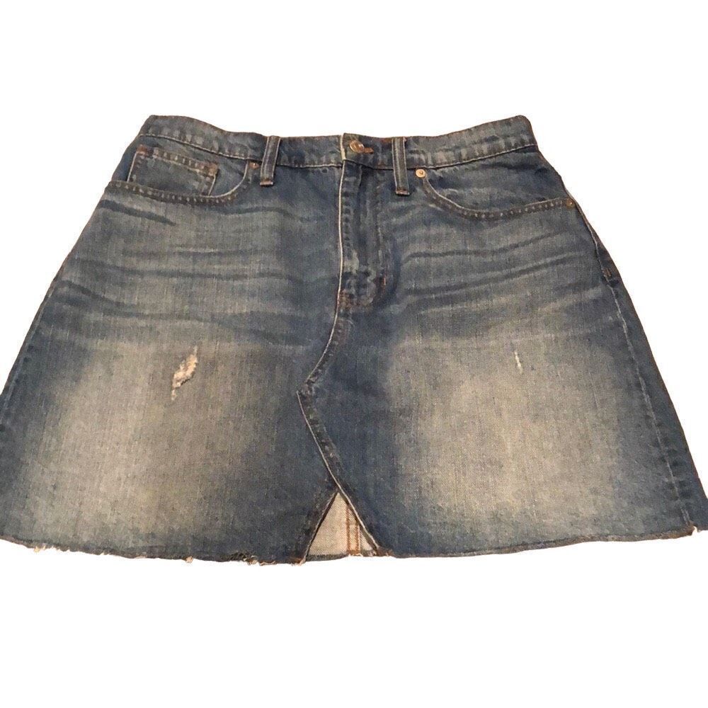 Madewell Womens Denim Mini Skirt Size 29 A-line Country Casual Summer Grunge